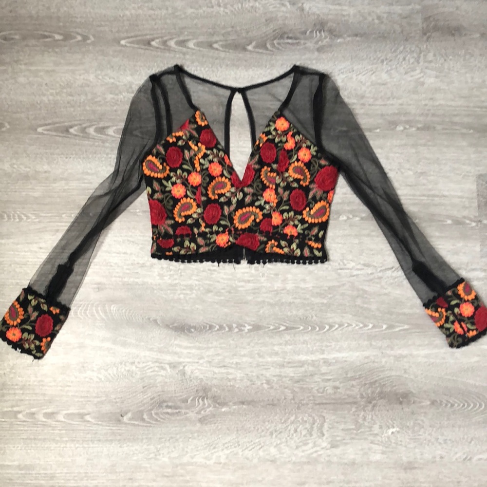 Mesh & Floral Top